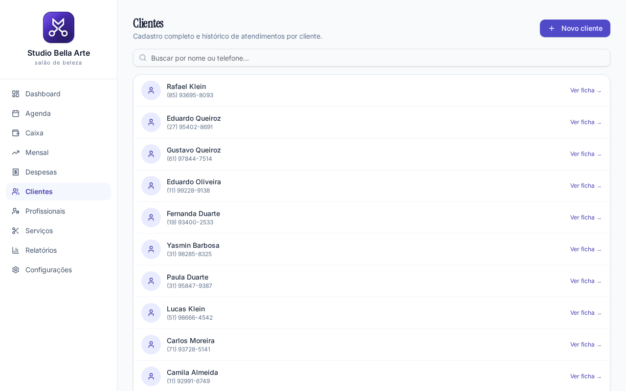 Clientes do MaydSalon, sistema de gestão para salões de beleza